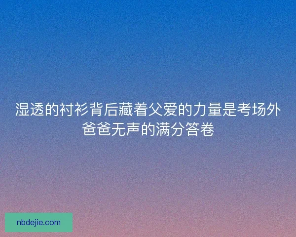湿透的衬衫背后藏着父爱的力量是考场外爸爸无声的满分答卷