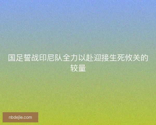 国足誓战印尼队全力以赴迎接生死攸关的较量 国足誓战印尼队全力以赴迎接生死攸关的较量