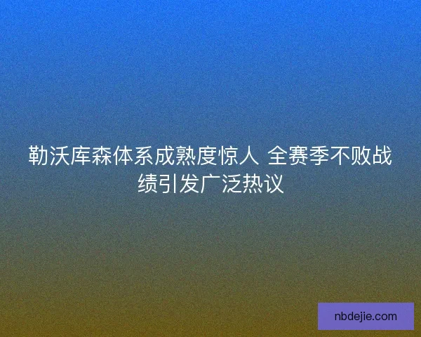 勒沃库森体系成熟度惊人 全赛季不败战绩引发广泛热议 勒沃库森体系成熟度惊人 全赛季不败战绩引发广泛热议